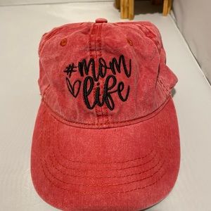 Mom Life Red Cap Faded Wash